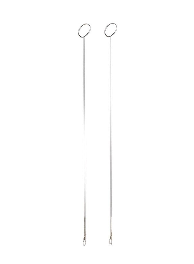 GEMSY مجموعة إبر خطافية من Gemsy (قطعتان) للخياطة، أداة لقلب الحلقات - أدوات مثالية للتطريز، والعقد، وأنابيب الحواف - مصنوعة من الفولاذ المقاوم للصدأ - مثالية لعمل حلقات الأزرار، والزخارف، والأعمال اليدوية - Image 2